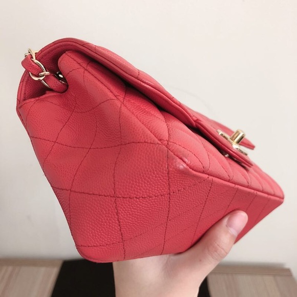 Authentic Chanel rectangle mini in dark pink - Picture 4 of 8